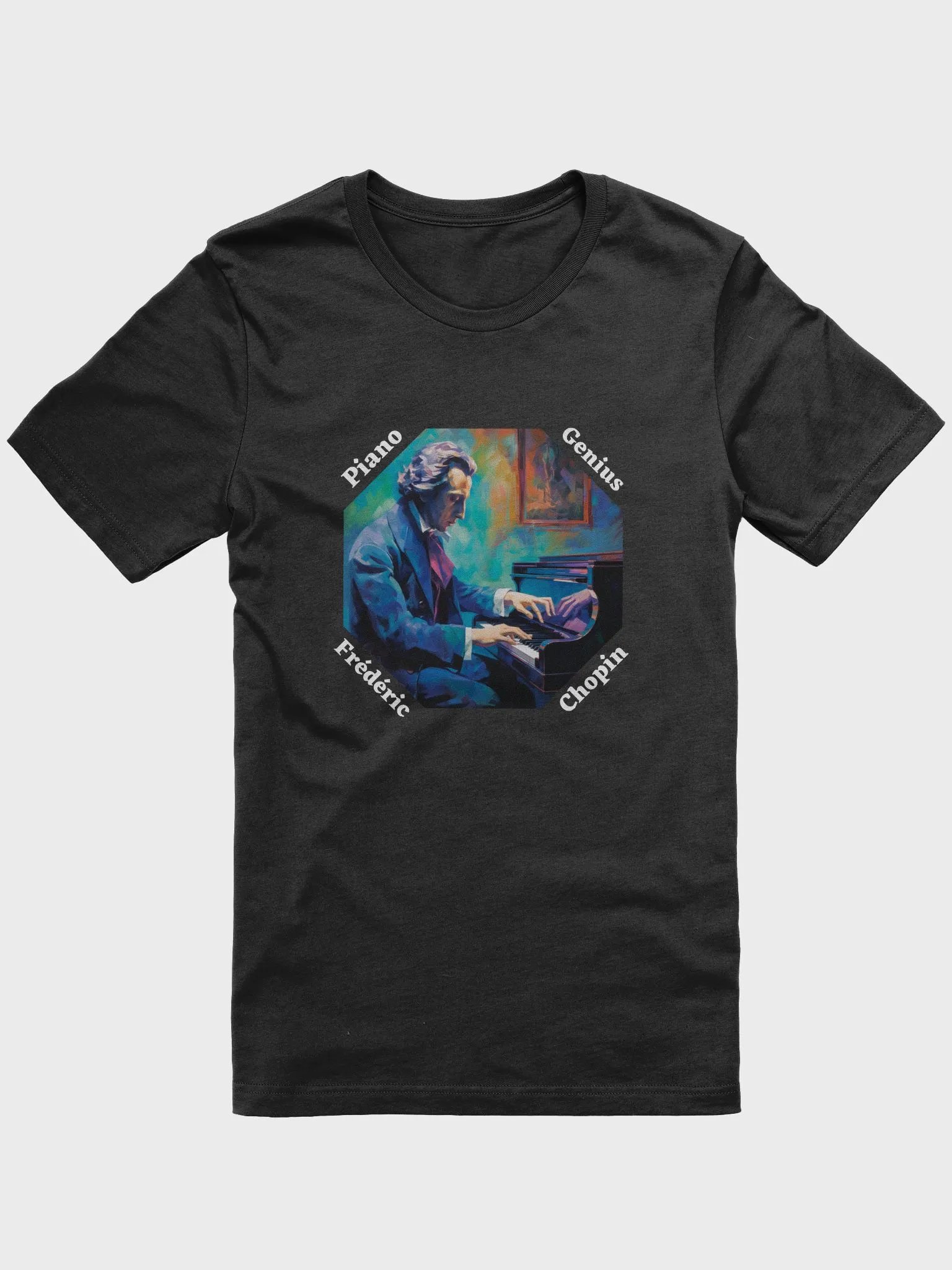 Frédéric Chopin [Playing Piano] - Piano Genius | Dark T-Shirt product image (1)