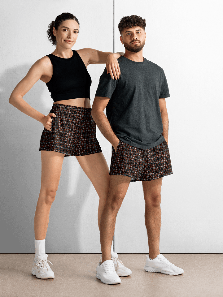 Diamond Dunes Geometric All Over Print Unisex Athletic Short Shorts product image (2)