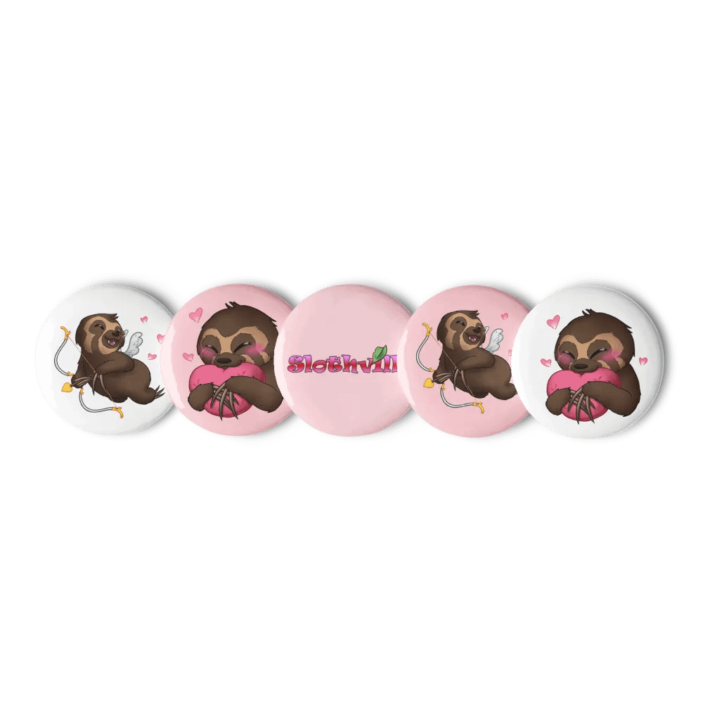 Cupid Sloth Pin Button Set product image (1)