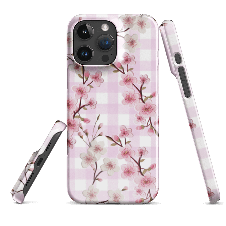 Cherry Blossom Checkered Snap Case for iPhone® product image (2)