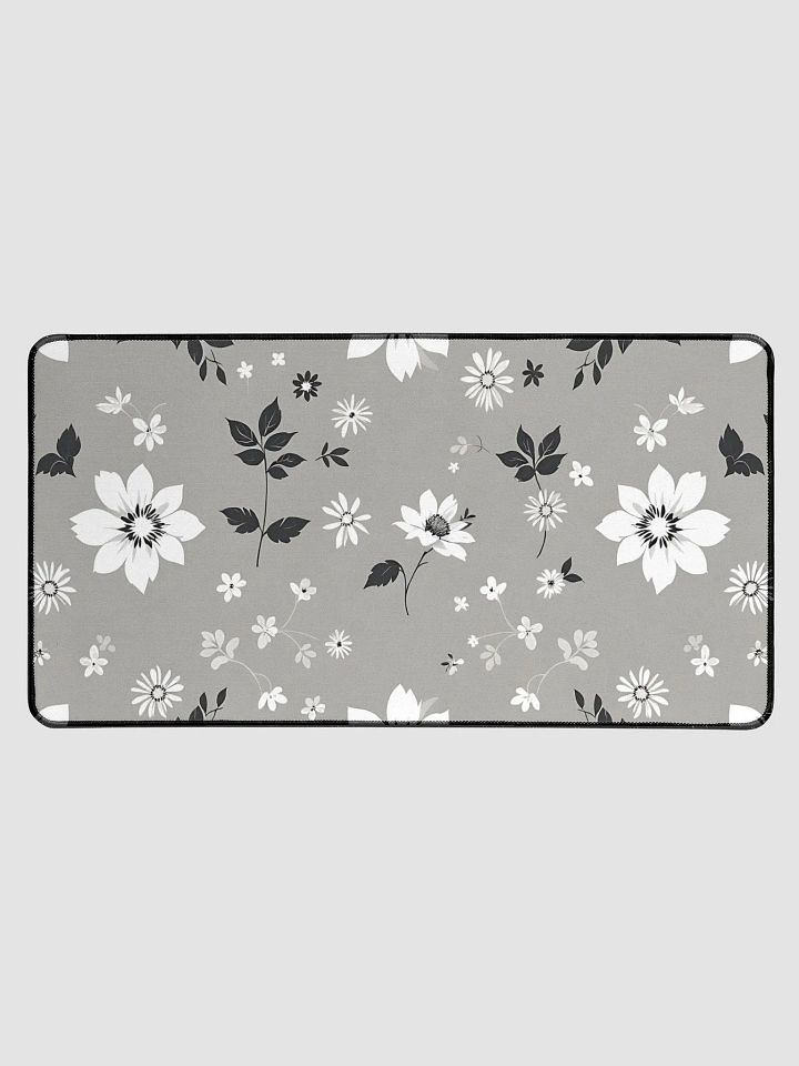 Black and White Floral Desk Mat product image (1)