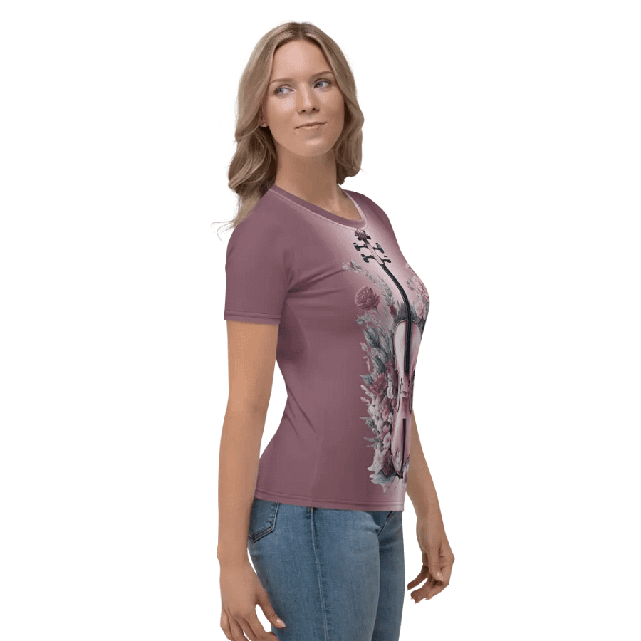 Floral Violin All Over Print T-shirt product image (5)
