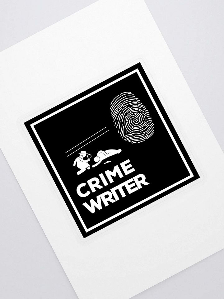Crime Writer Sticker in black and white product image (1)