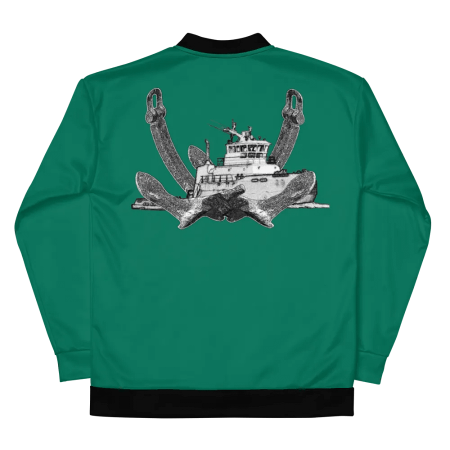 Twin Anchor Titan tug Teal Bomber Jacket product image (10)
