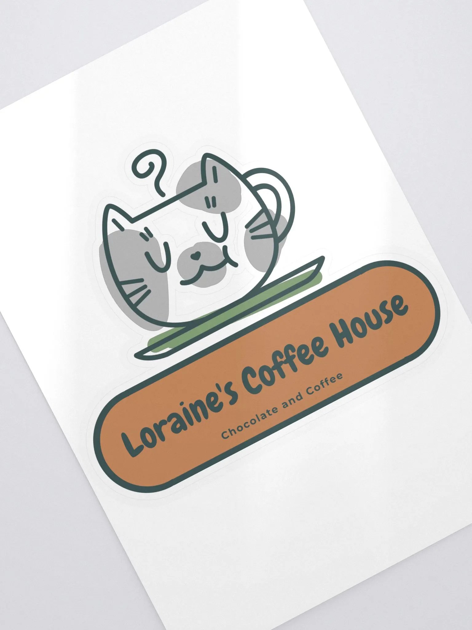 Loraine's Coffee House Kitty Vinyl Sticker product image (2)