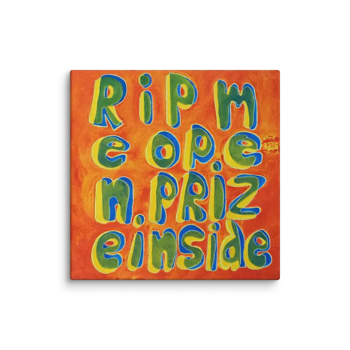 Rip Me Open/Prize Inside on Canvas (32" x 32") product image (1)