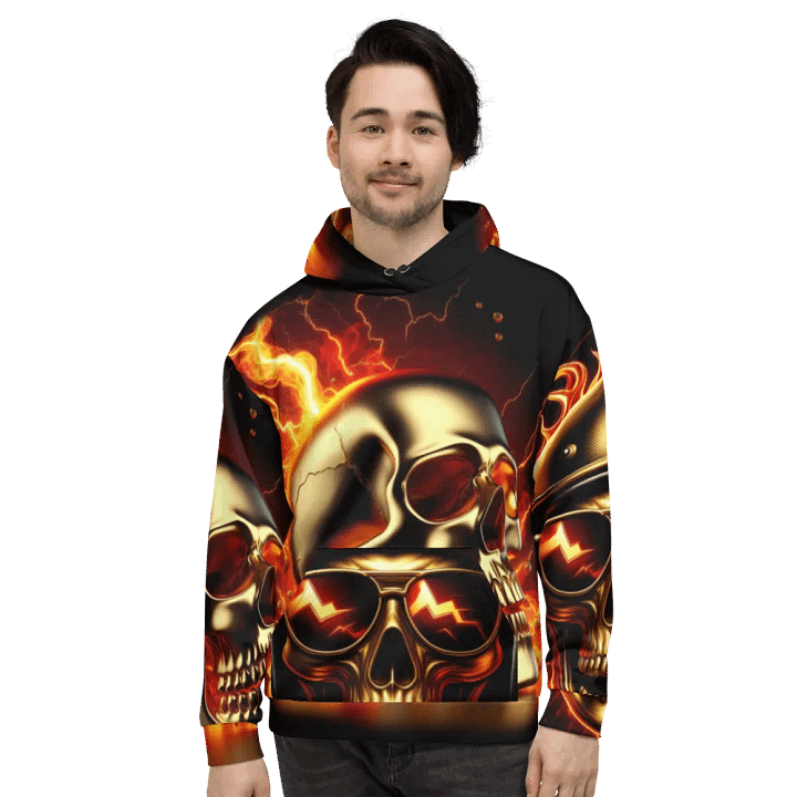 Metallic Inferno - Unisex Skull Hoodie #2 product image (2)