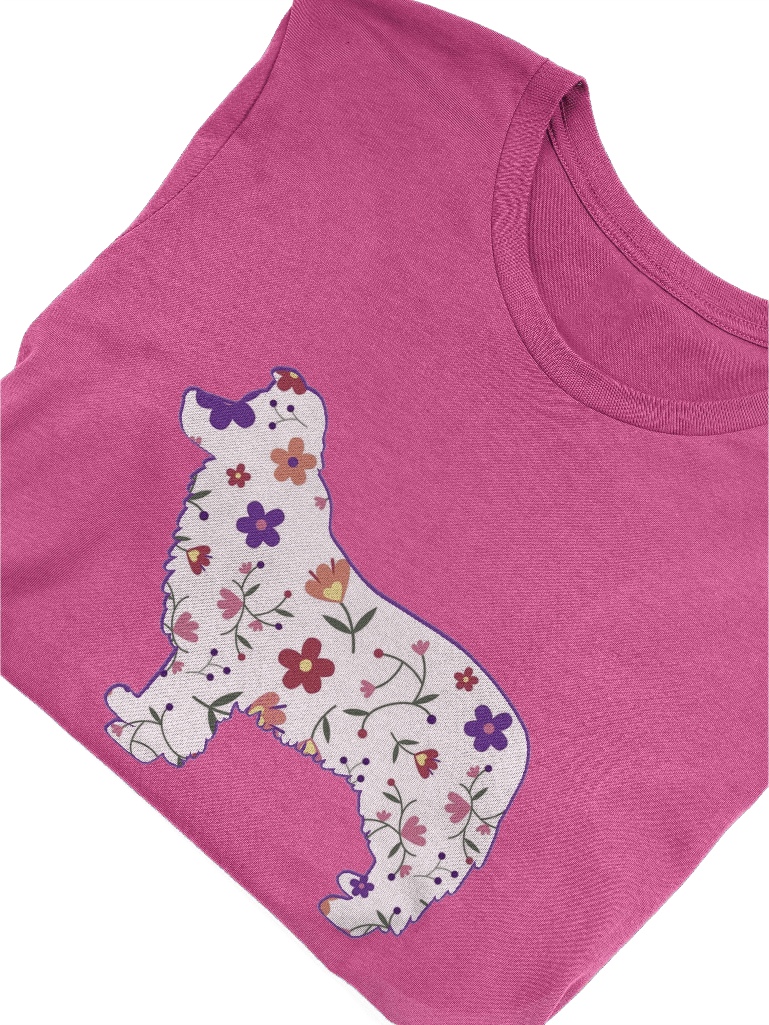 Australian Shepherd Border Collie Floral Silhouette T-Shirt for Dog Lovers product image (22)