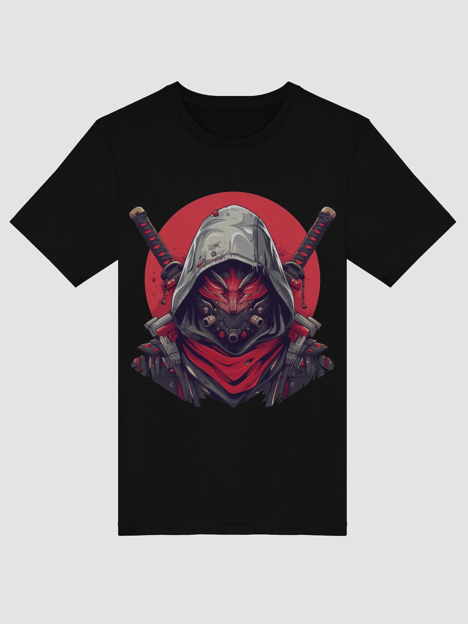 Samurai Ninja Warrior Graphic Black T-Shirt product image (5)