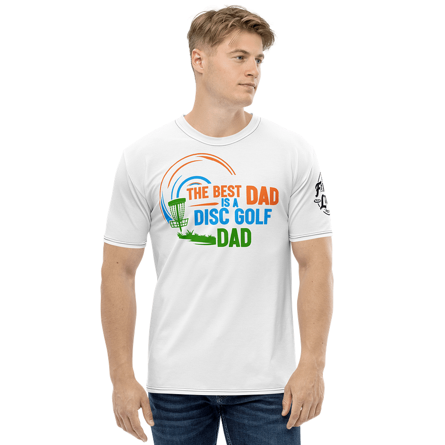 Fancy Lads Men's White T-Shirt "The Best Dad Is A Disc Golf Dad" product image (4)