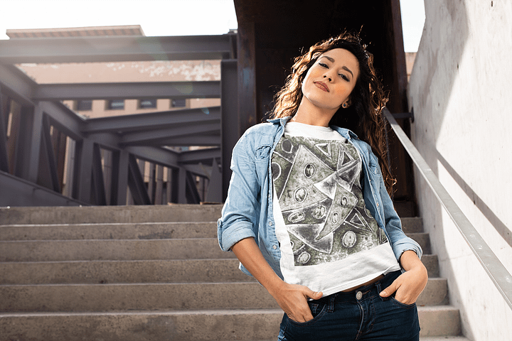 Abstract Monochrome Triangles Unisex T Shirt product image (2)