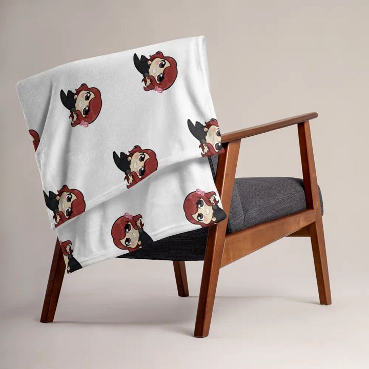 Red-Haired Character Grid Throw Blanket product image (1)