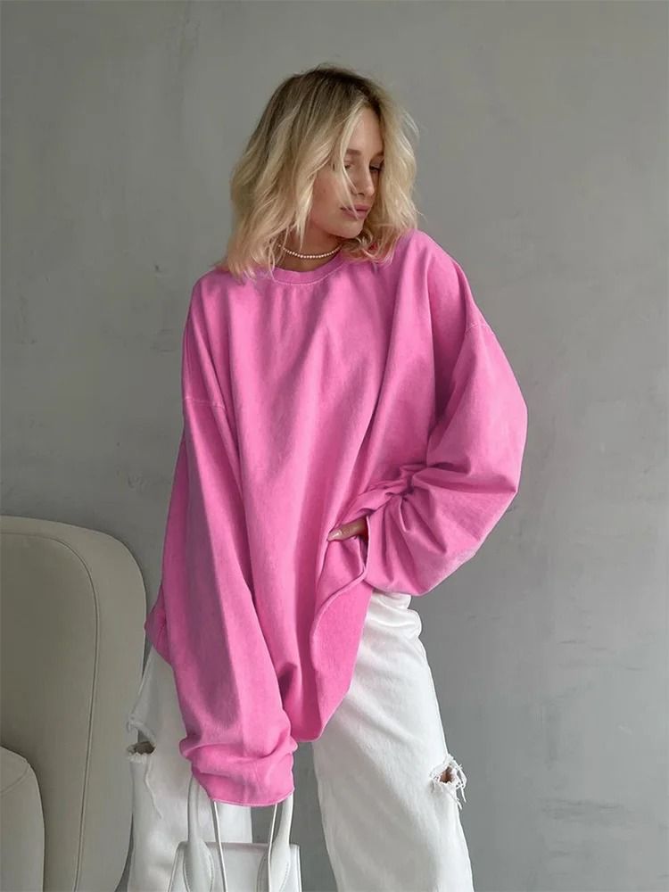 Round Neck Long Sleeve Oversized Tshirt product image (6)
