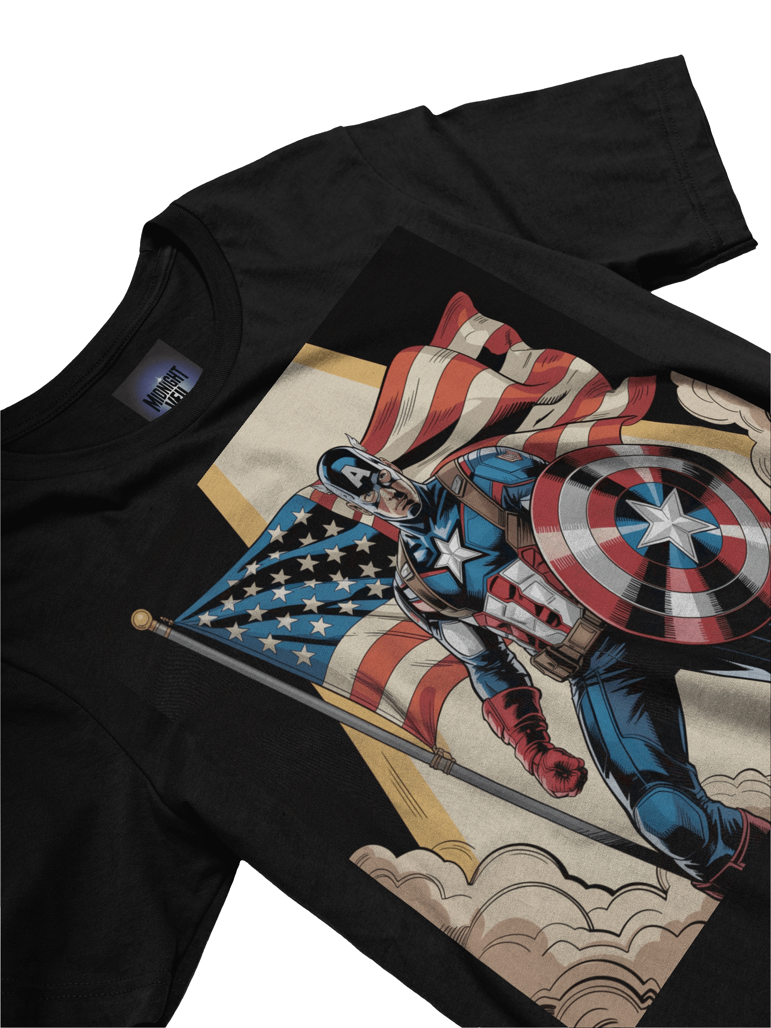 Starlit Oath: Captain America Flag-Borne Vigil T-Shirt product image (5)