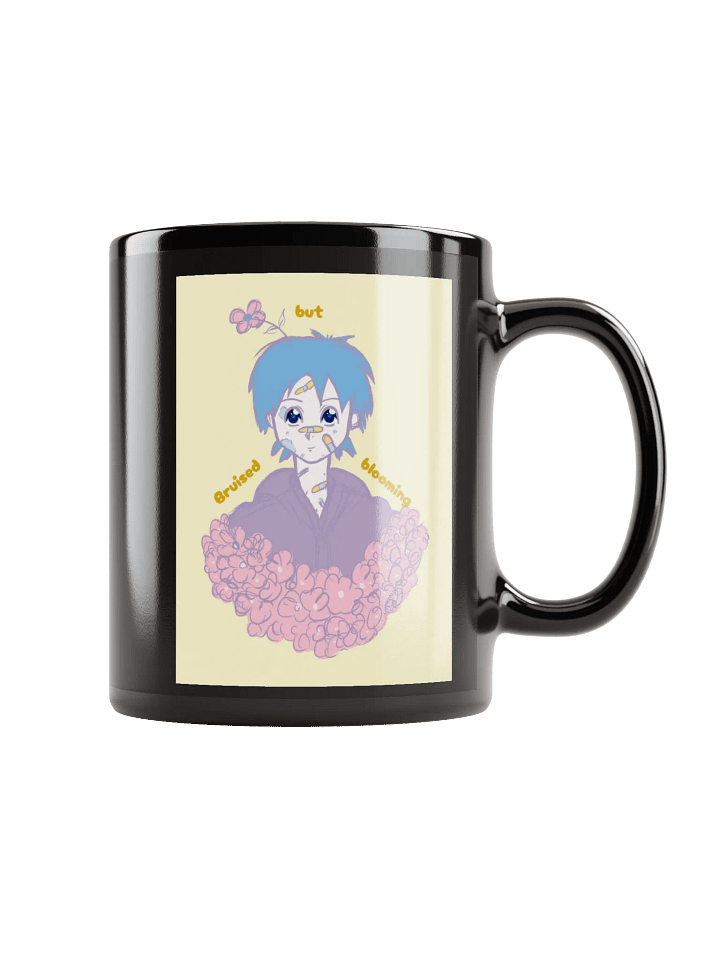 Bruised but Blooming Black Glossy Mug product image (2)