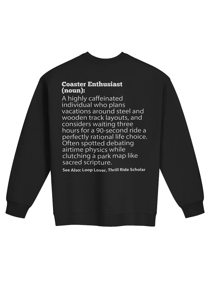 Coaster Enthusiast Sweatshirt – Funny Definition for Theme Park Fan product image (2)