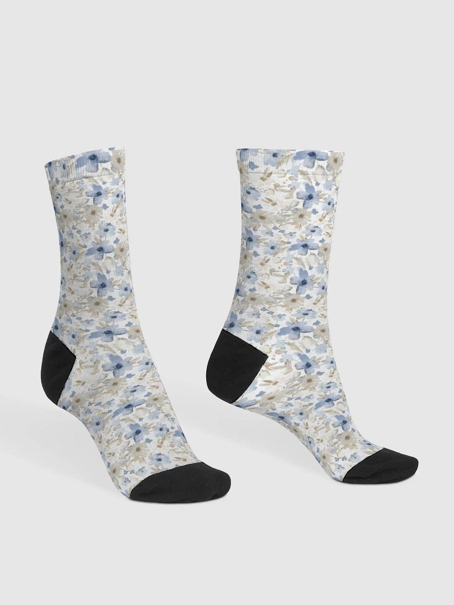 Blue Grey Flowers Socks product image (3)