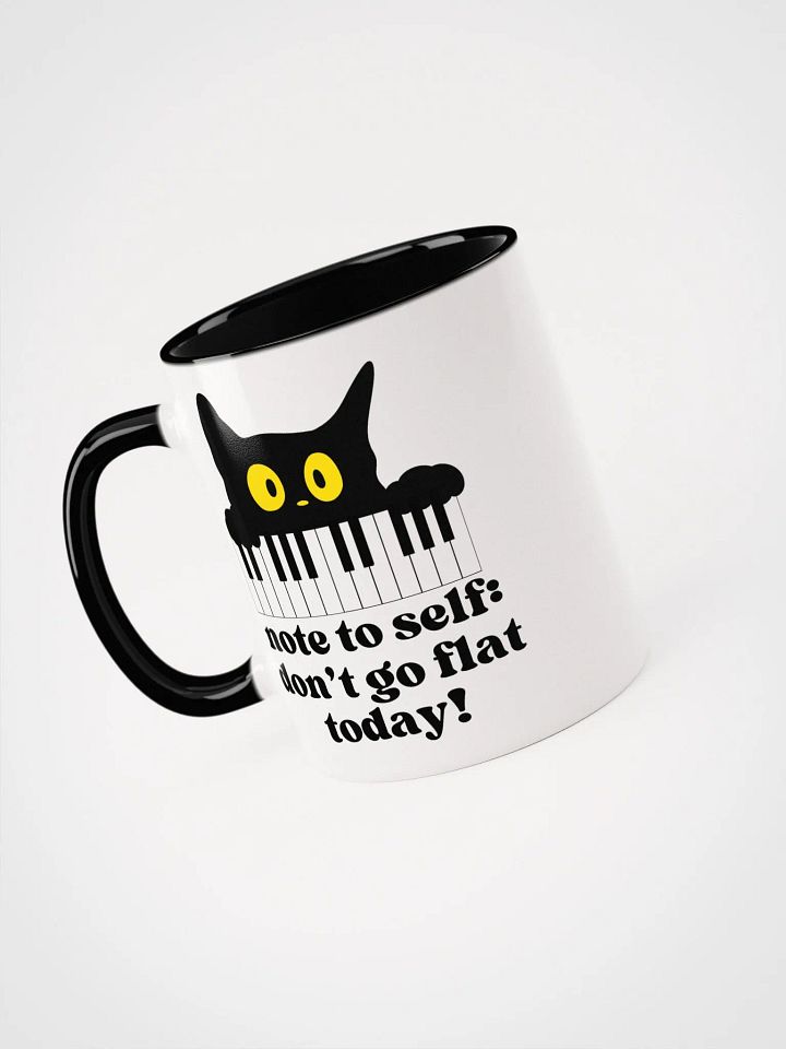 Note To Self: Don't Go Flat Today Mug - Gift For Singers And Cat Lovers product image (2)