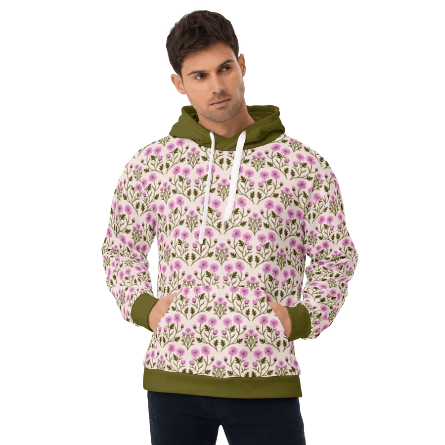 Harmony of Mums - Pink and Green - All Over Hoodie product image (10)