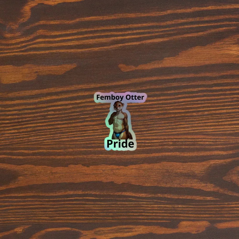 Femboy Otter Holographic Sticker product image (5)