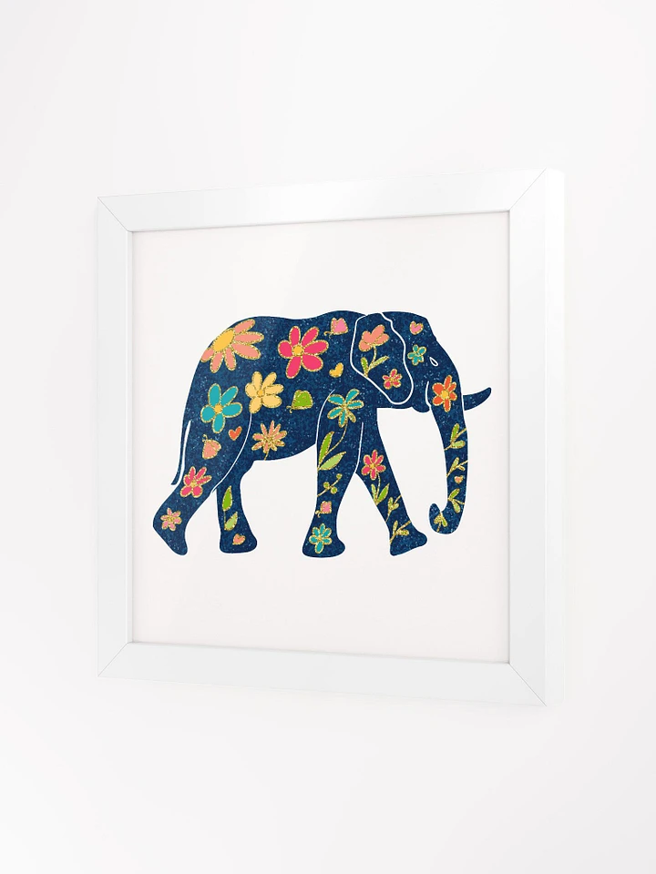 Elephant Boho Style with Flowers Framed Picture product image (2)