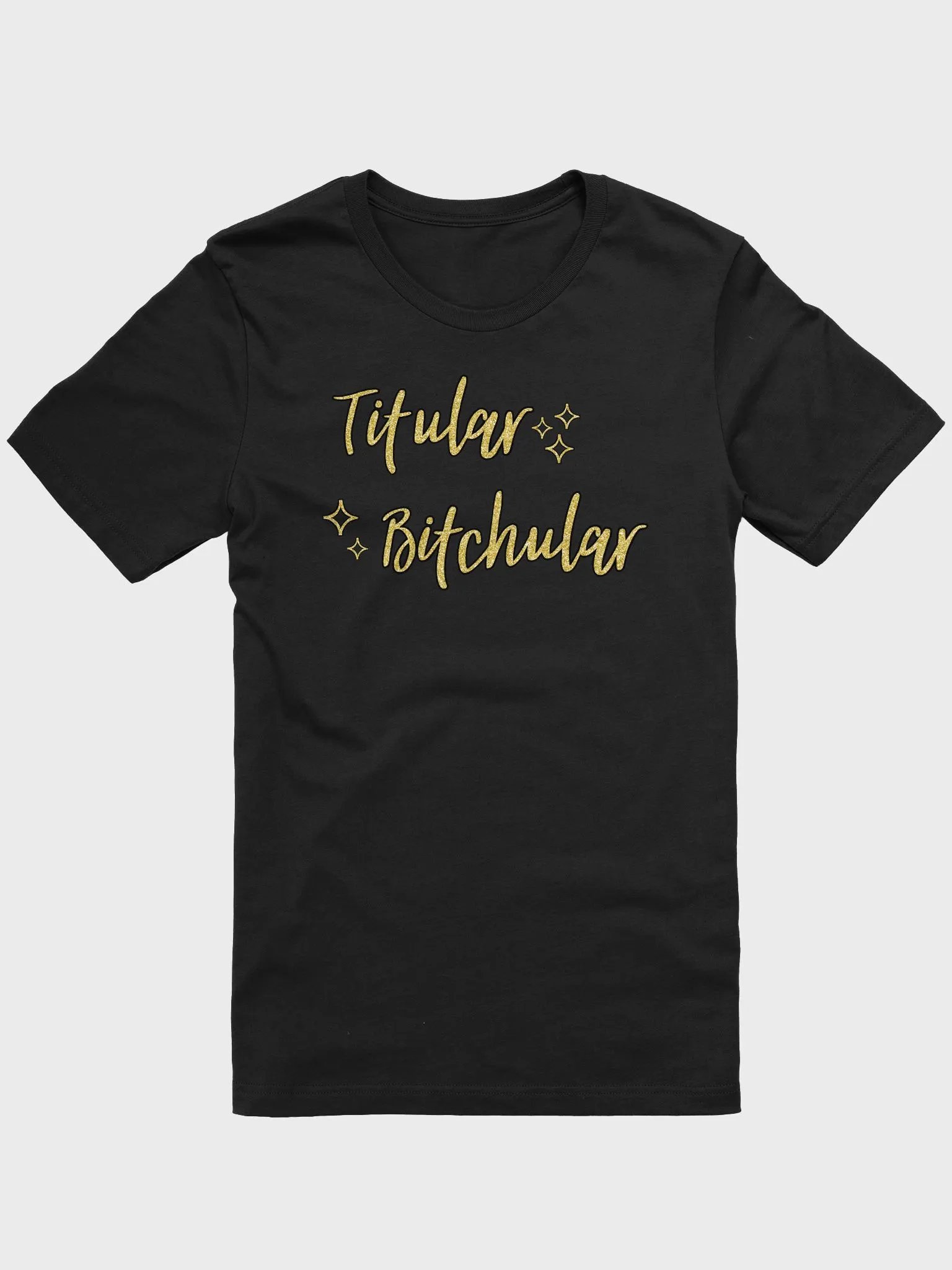 Titular bitchular T-shirt (tv static GOLD, no glitter) product image (1)
