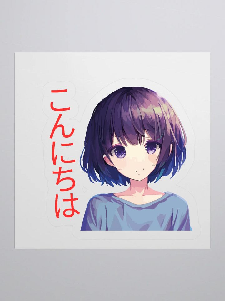 Konnichiwa Anime Style Kiss Cut Stickers product image (3)