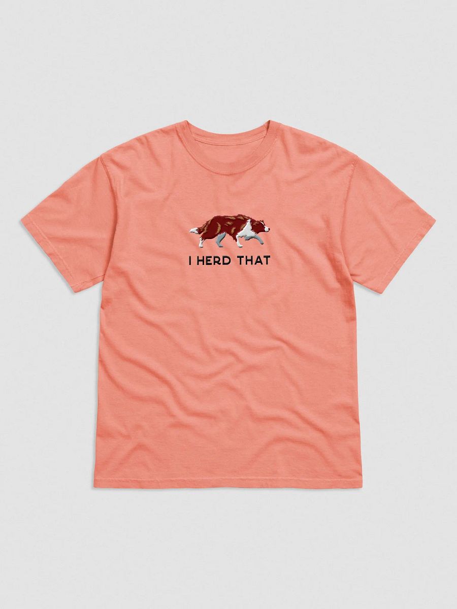 I Herd That T-Shirt(Embroidered) of a Border Collie(Red) product image (4)