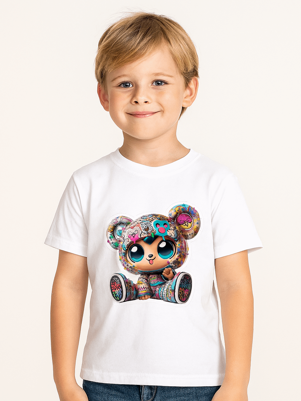 Peaceful Sticker Bear Youth T-Shirt product image (1)
