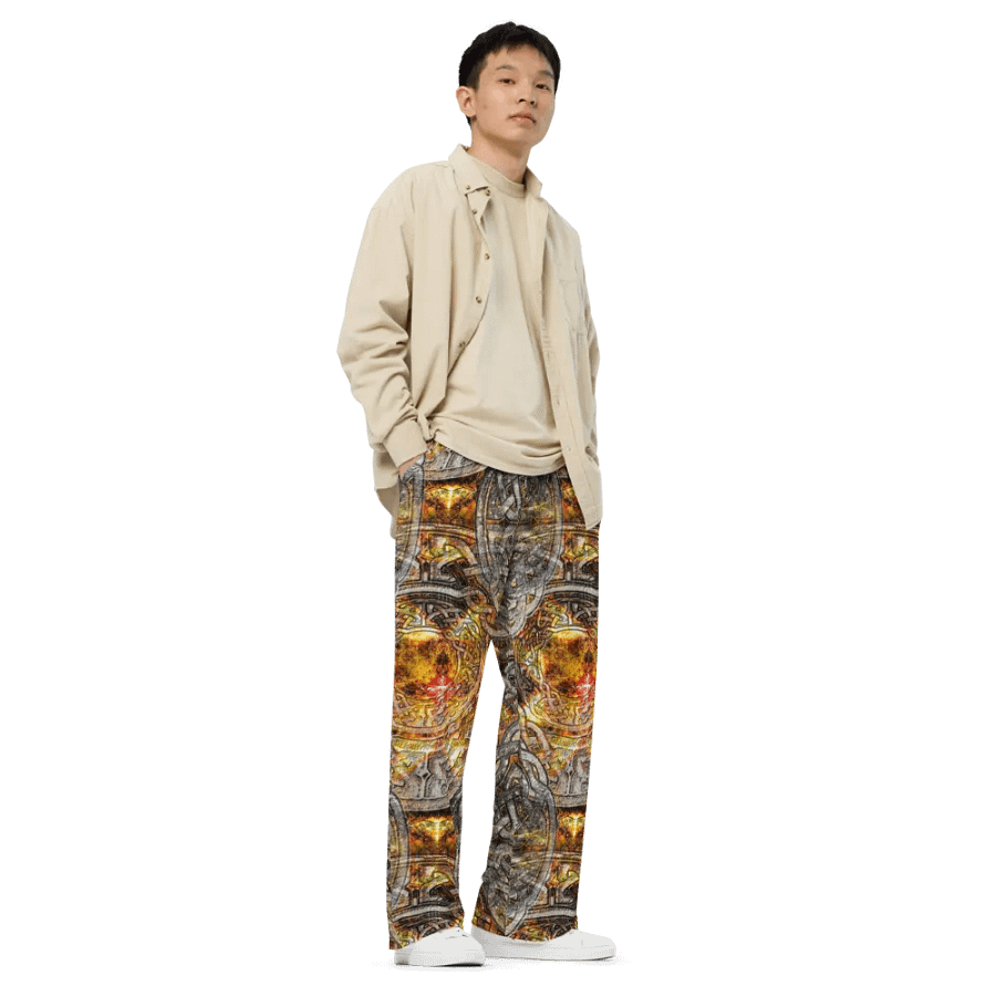 Gold and Silver Celtic Knot Wideleg Pants product image (3)
