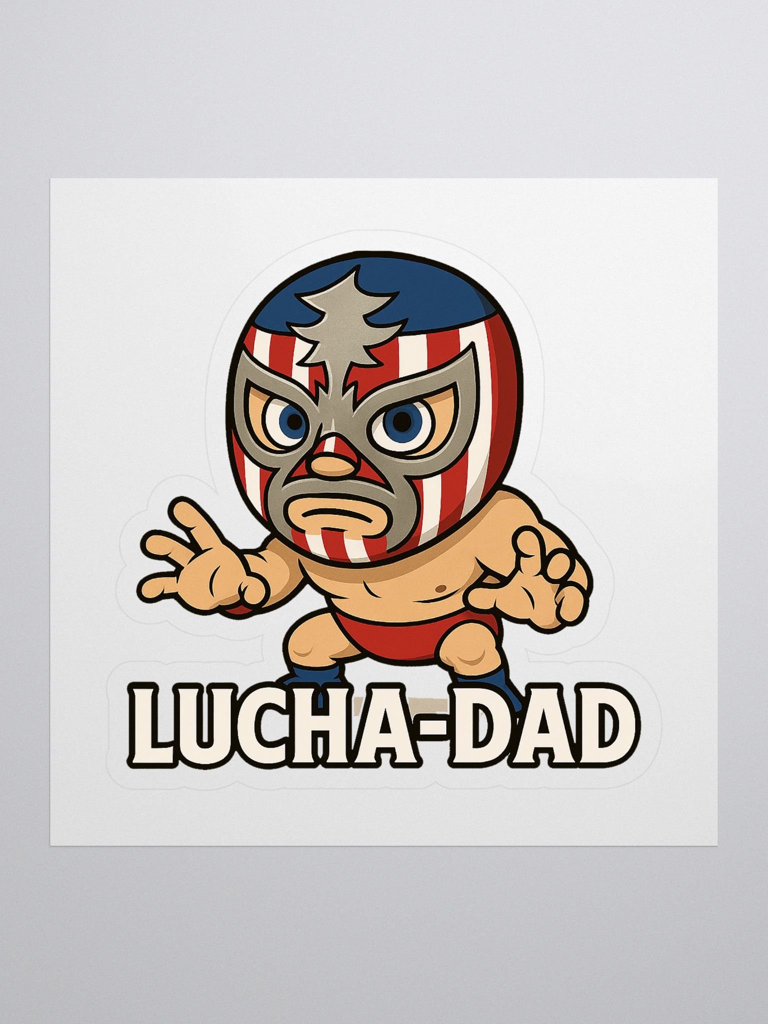 Lucha-Dad Wrestler Kiss Cut Stickers product image (1)