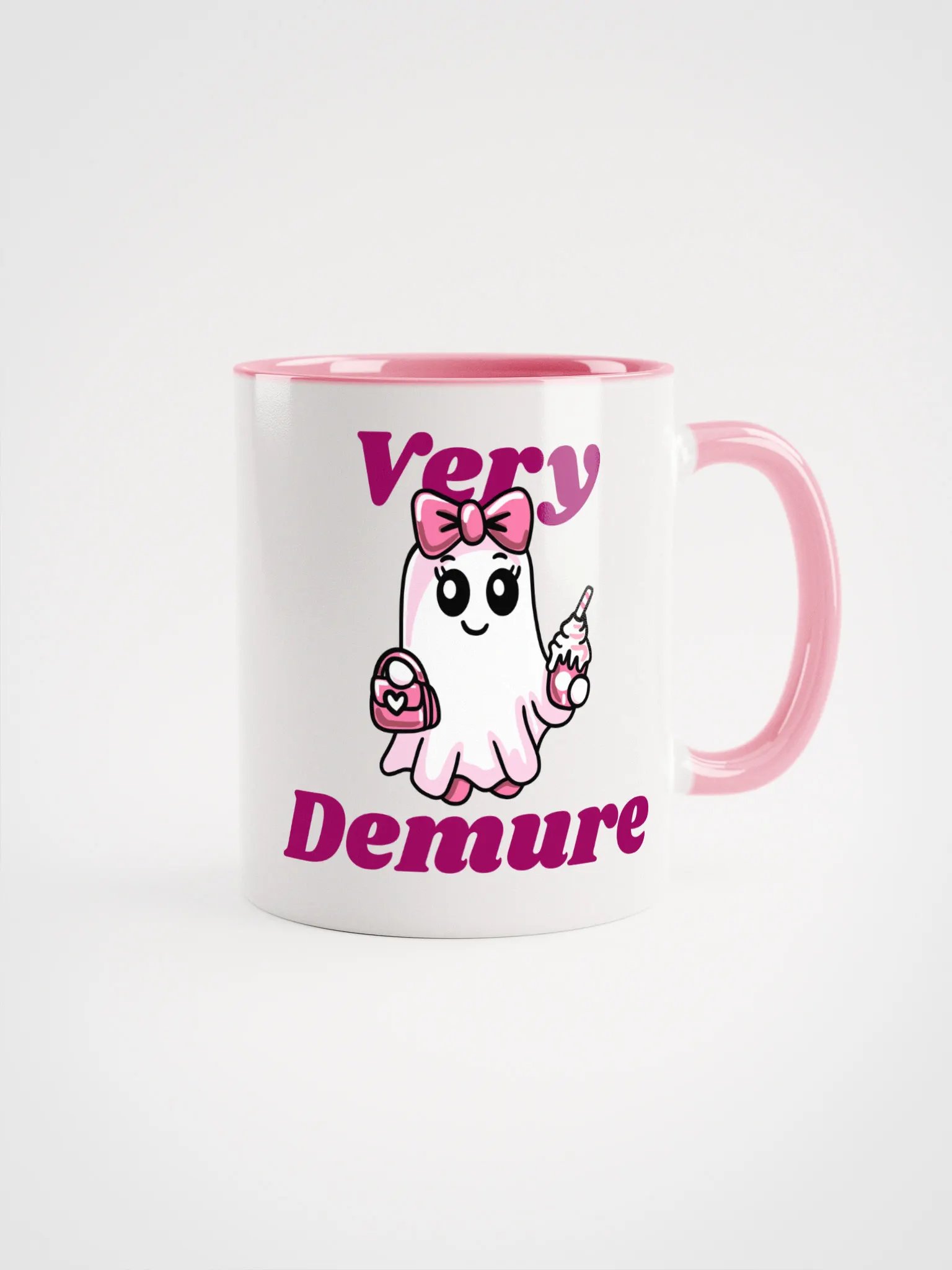 Very Demure Cute Ghost Right Hand Accent Color Mug product image (2)