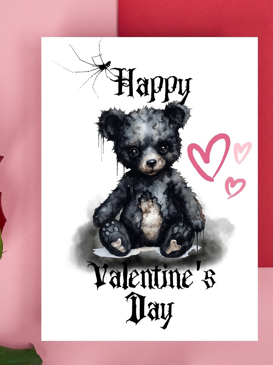 Printable Creepy Bear Valentine's Card product image (4)