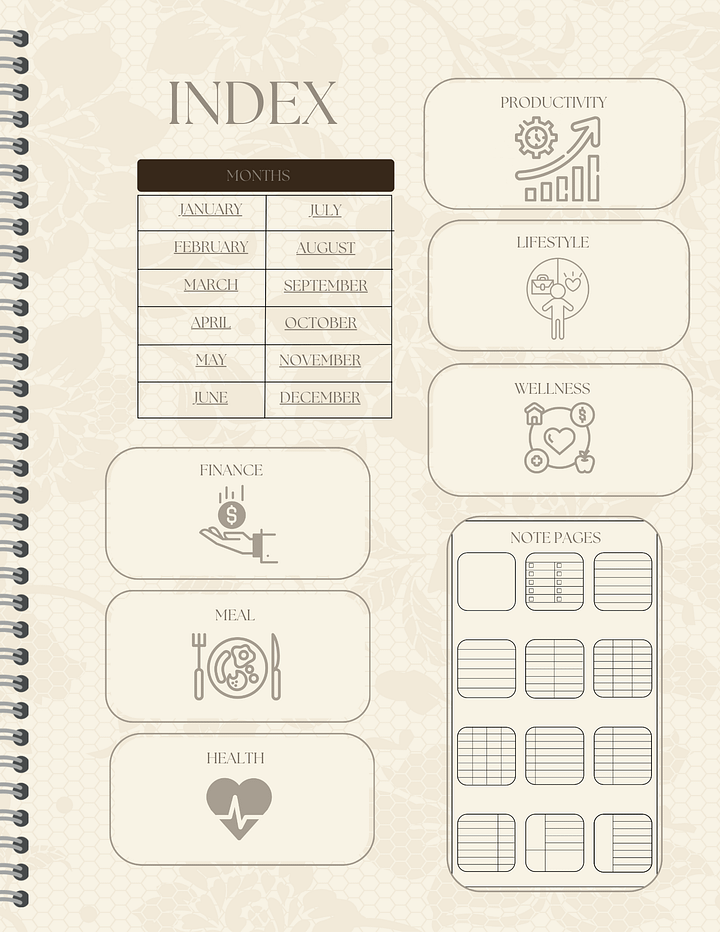 Detailed Undated Planner - Abstract Neutral product image (2)