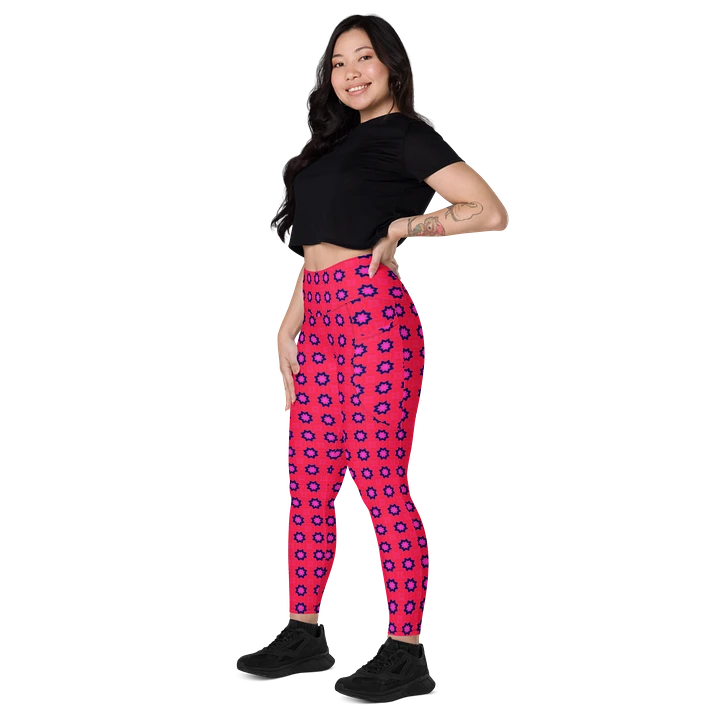 Abstract Red Ladies Leggings (with pockets) product image (1)
