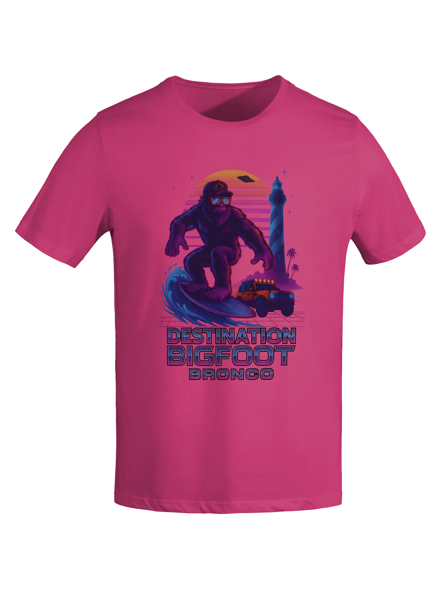 Destination Bigfoot Bronco Synthwave Bella+Canvas Women's Supersoft Relaxed-fit T-Shirt (Multiple Colors Available) product image (102)