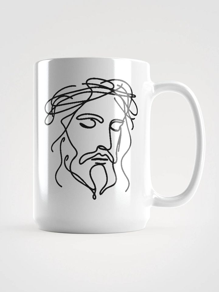 Jesus Line Art - Faith-Inspired White Glossy Mug product image (1)