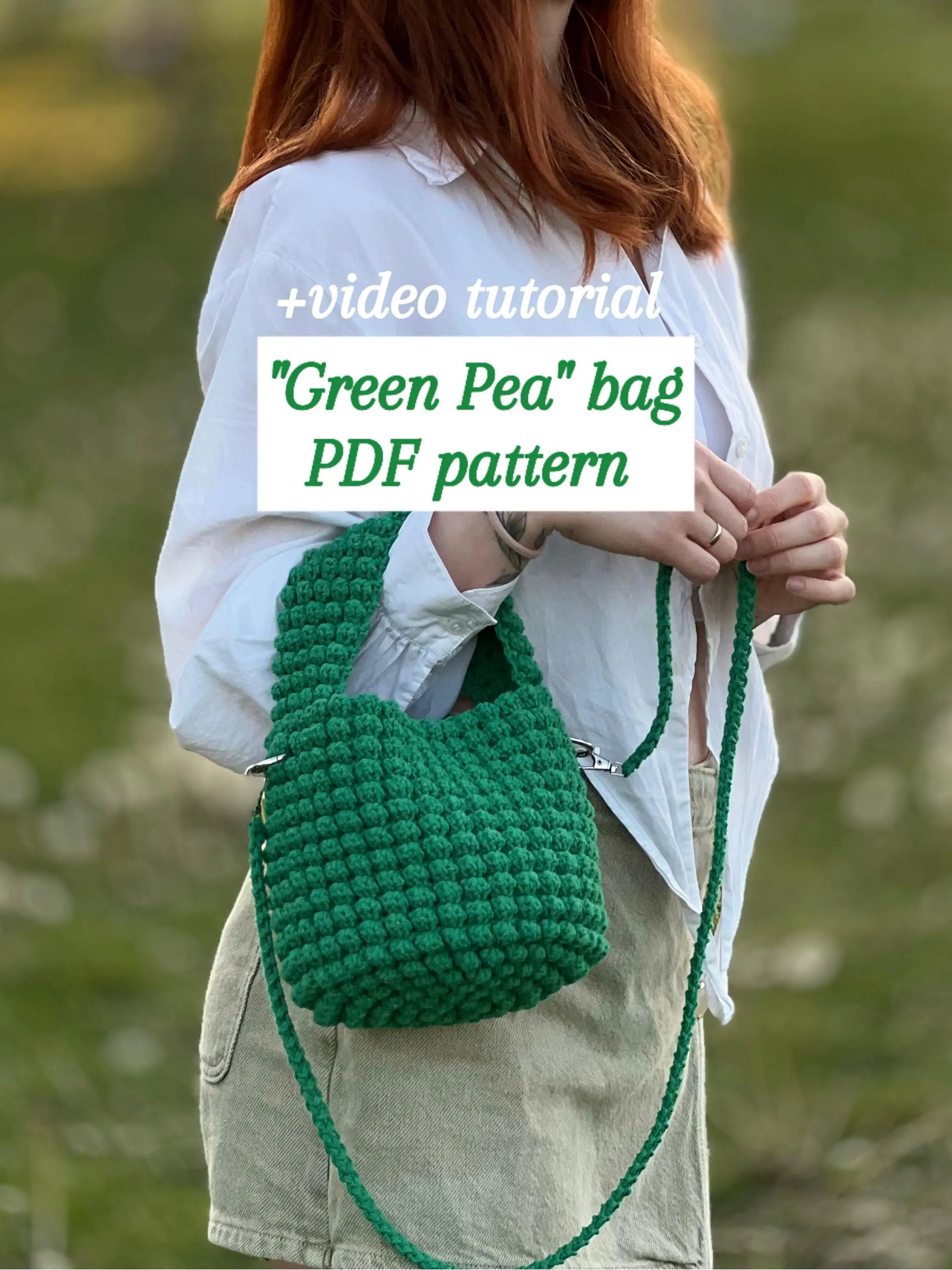 Crochet Pattern Green Pea Bag (PDF Pattern and YT English Video Tutorial) product image (1)