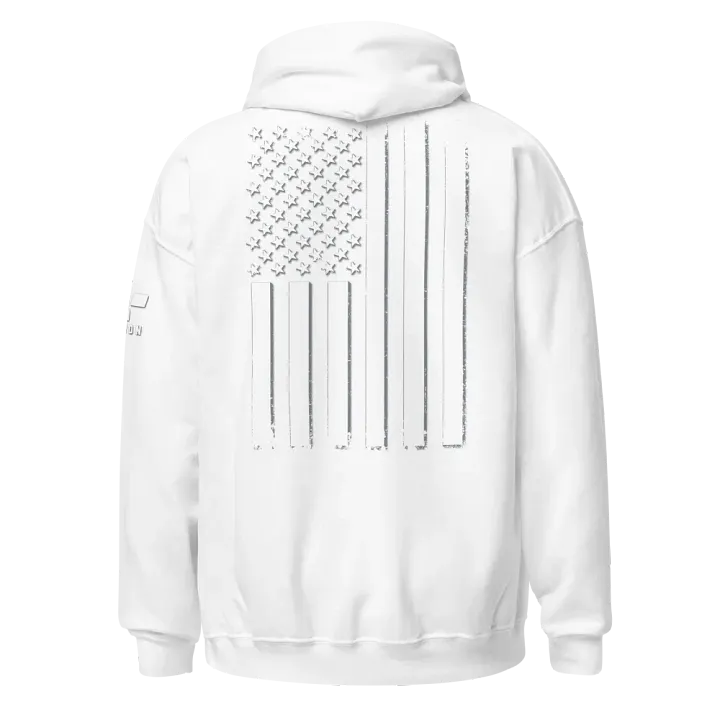 White Out American Flag Hoodie product image (1)