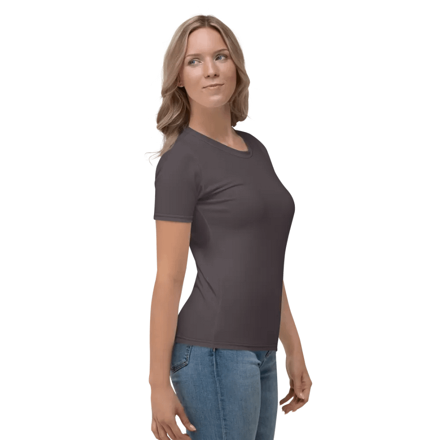 Plain Dark Brown True Summer Women's Crewneck Polyester Heavyweight Premium T-Shirt by Treasure Pie product image (5)