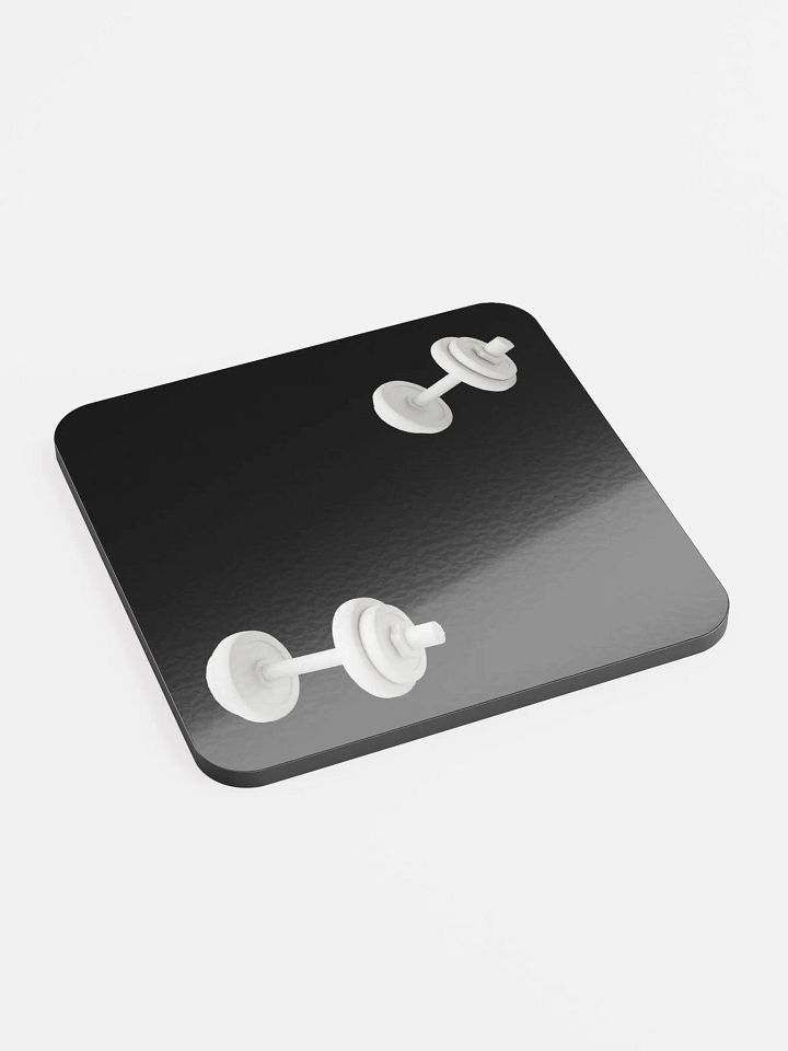 Black White Double Dumbbell Cork Coaster product image (2)