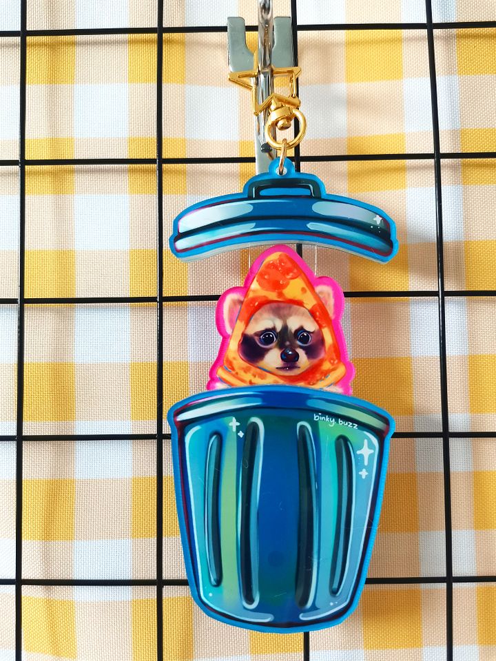 Pizza Raccoon Opening Trash Charm product image (1)