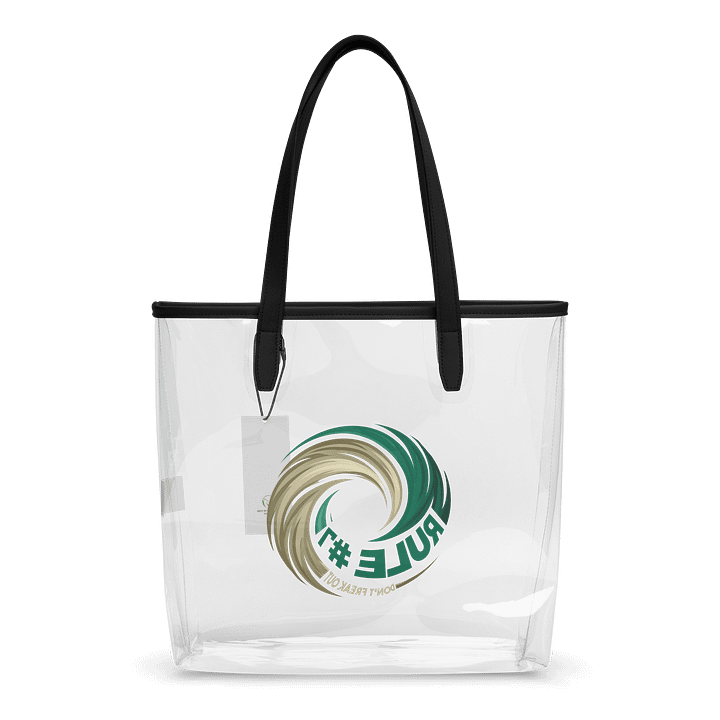 Rule #7 Clear Plastic Tote Green and Gold product image (2)