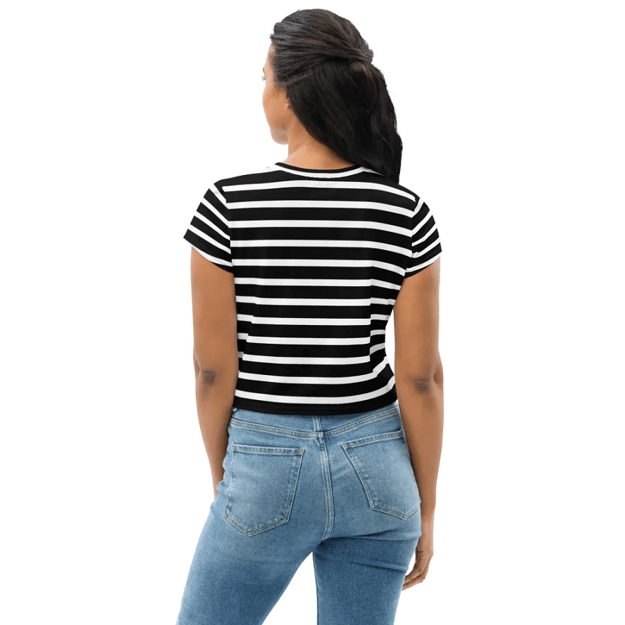Black & White Stripes Crop Top product image (4)