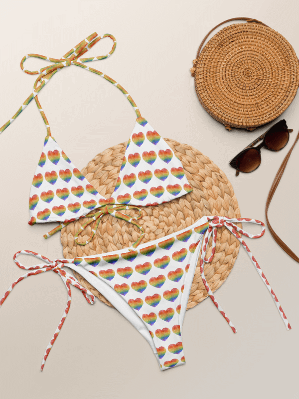 Rainbow Heart String Bikini – Pride Swimwear product image (4)