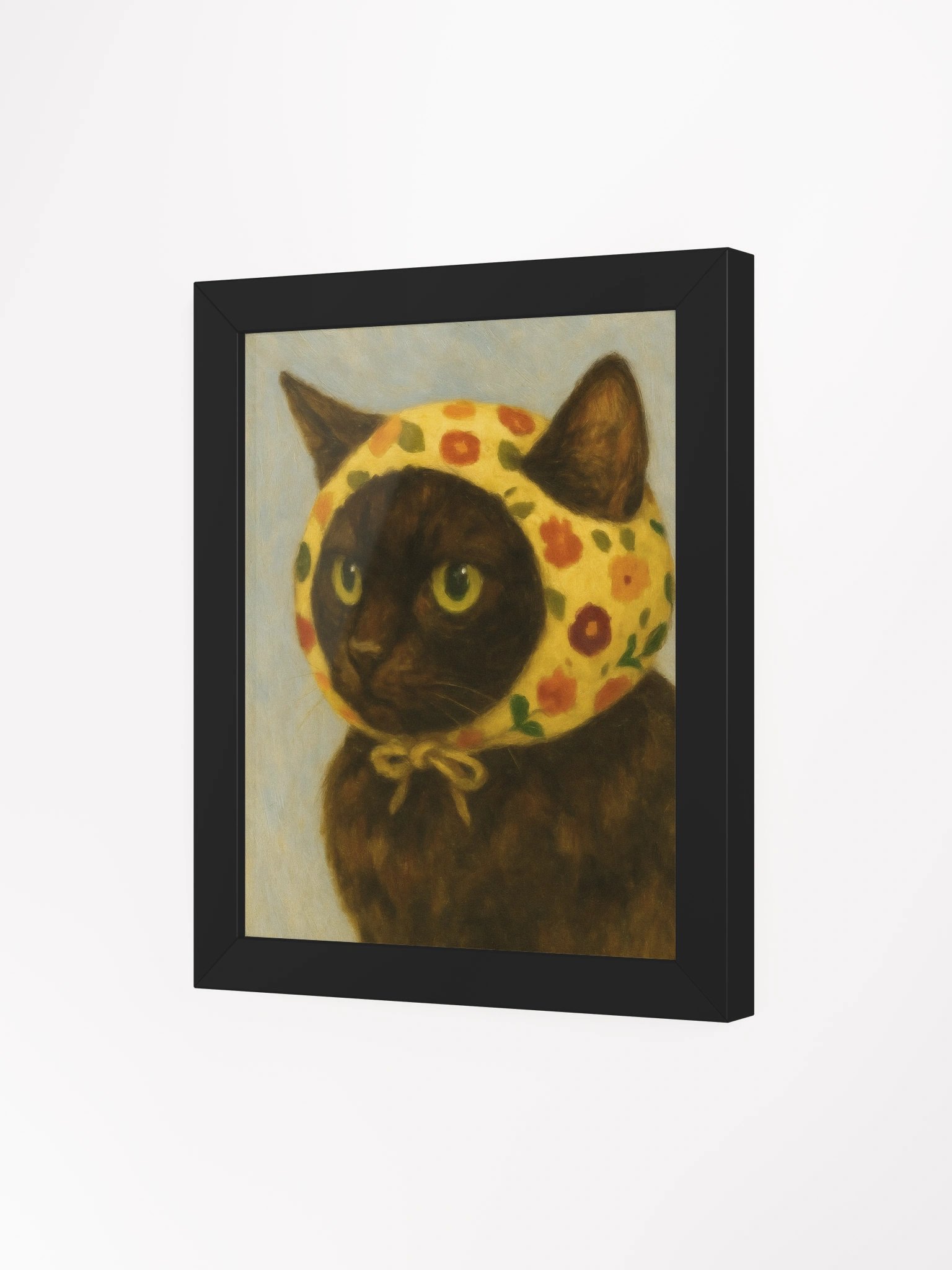 Framed Print - Babushka Cat Portrait 'Уголёк' (Ugolëk) product image (3)