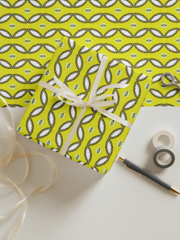 Cheerful Yellow patterned wrapping paper product image (4)