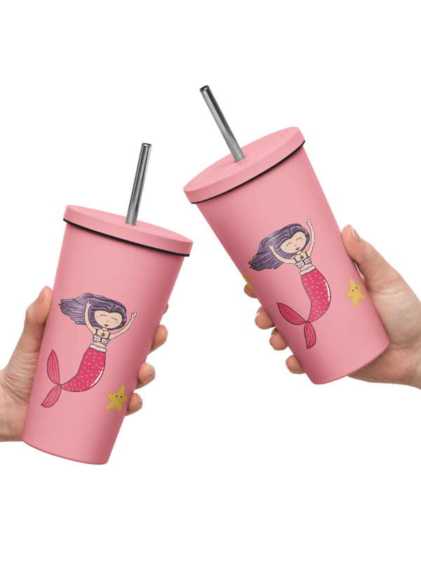 VASO TÉRMICO CON PAJITA SIRENA LILA product image (7)
