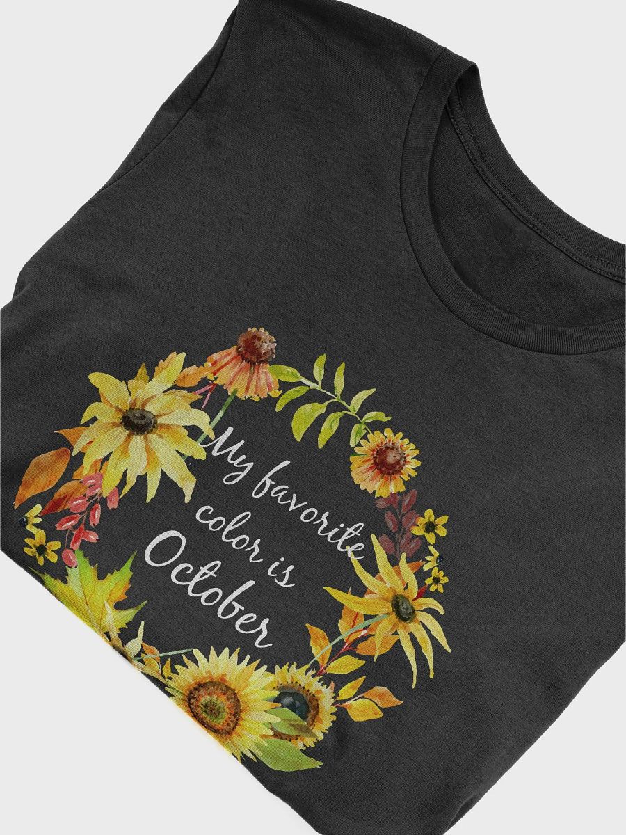 🌻 My Favorite Color is October T-Shirt | Autumn Floral Wreath Shirt | Cute Fall Season Tee product image (38)