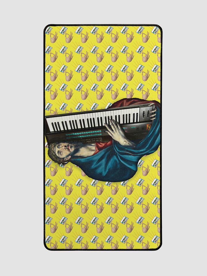 Christ Carrying the DX7 by Frank Fonik (Yamaha DX7), Techno EDM Desk Mat product image (2)